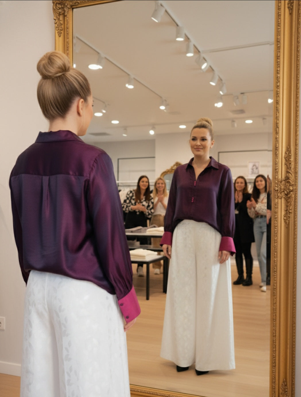 Mulberry silk Wide-leg pants