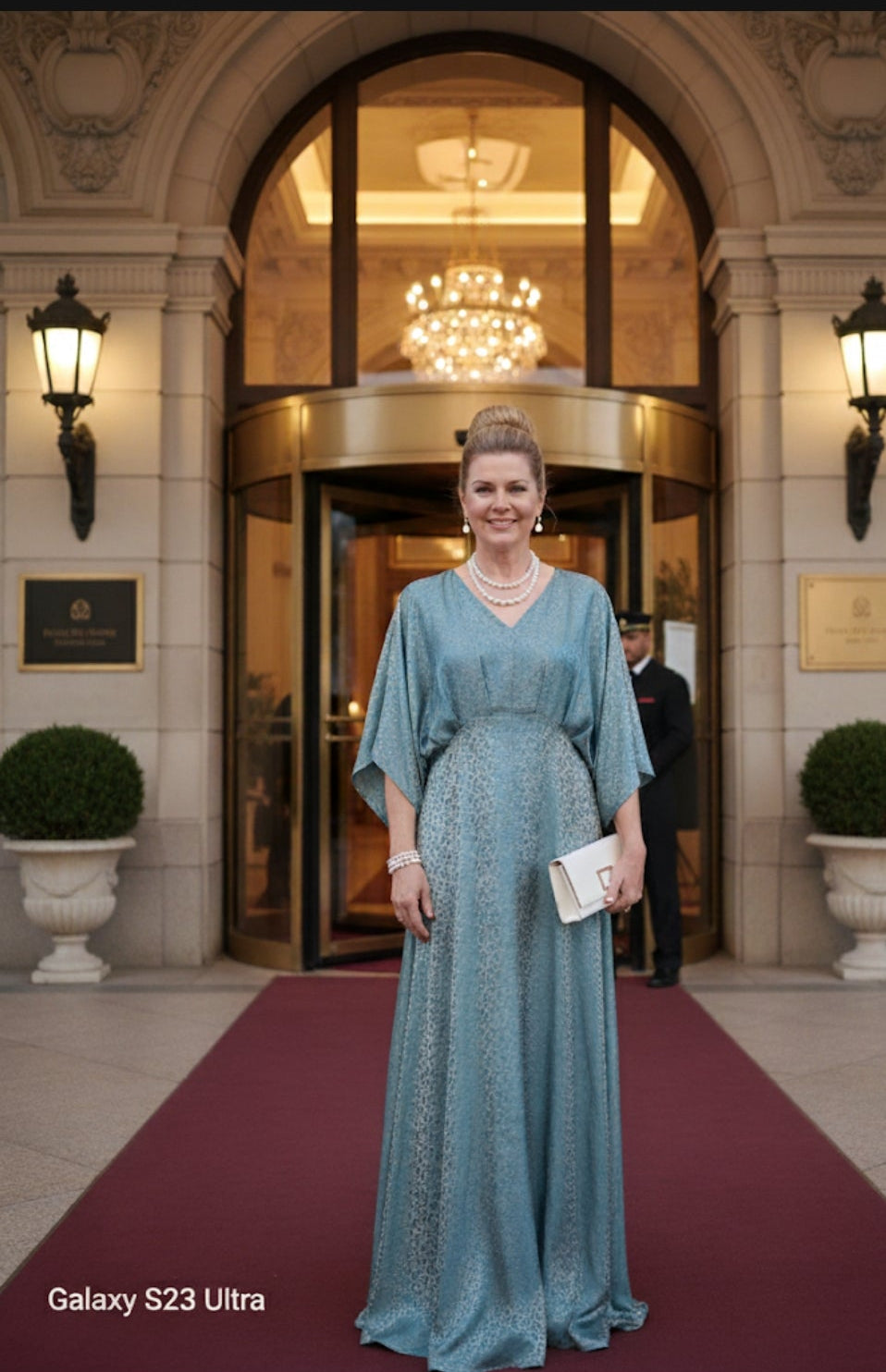 The Radiant Mulberry Silk Kaftan Gown V-neck AD-003