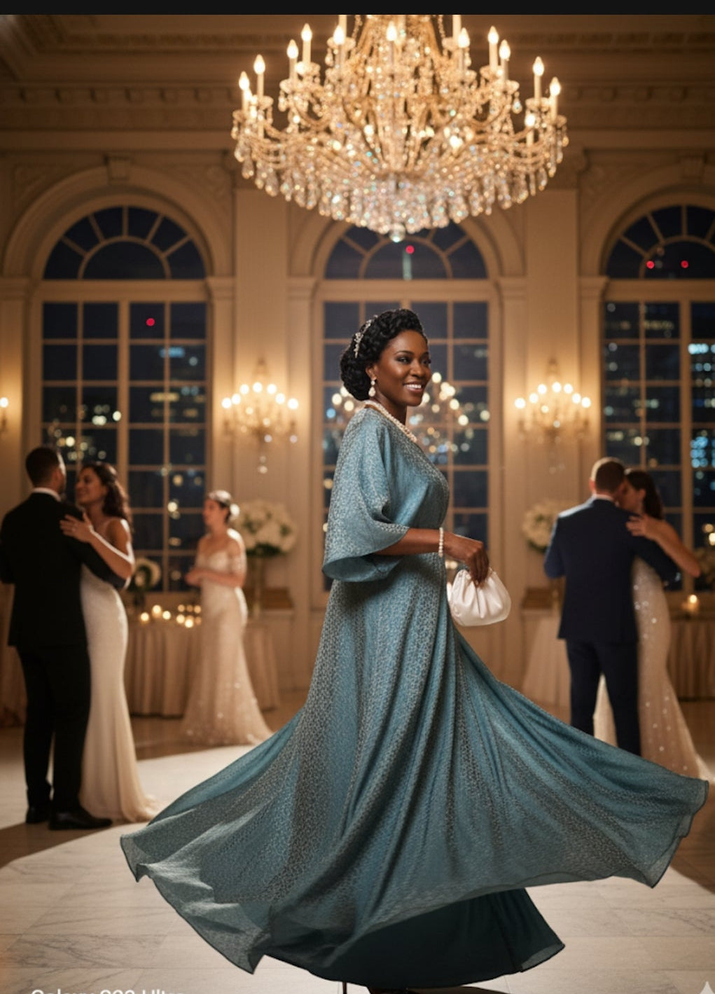 The Radiant Mulberry Silk Kaftan Gown V-neck AD-003