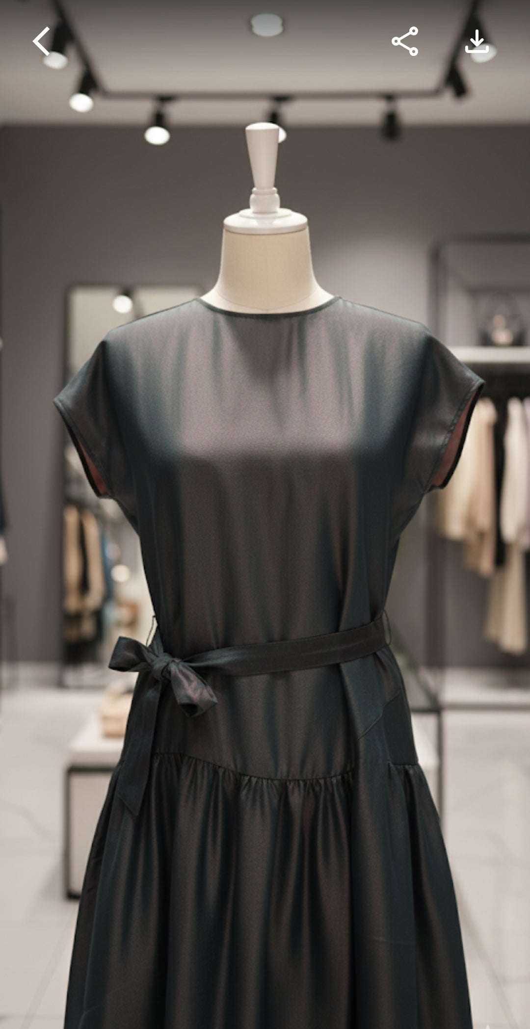 Iridescent Teal & Plum Silk Drop-Waist Dress with Sash AD-001