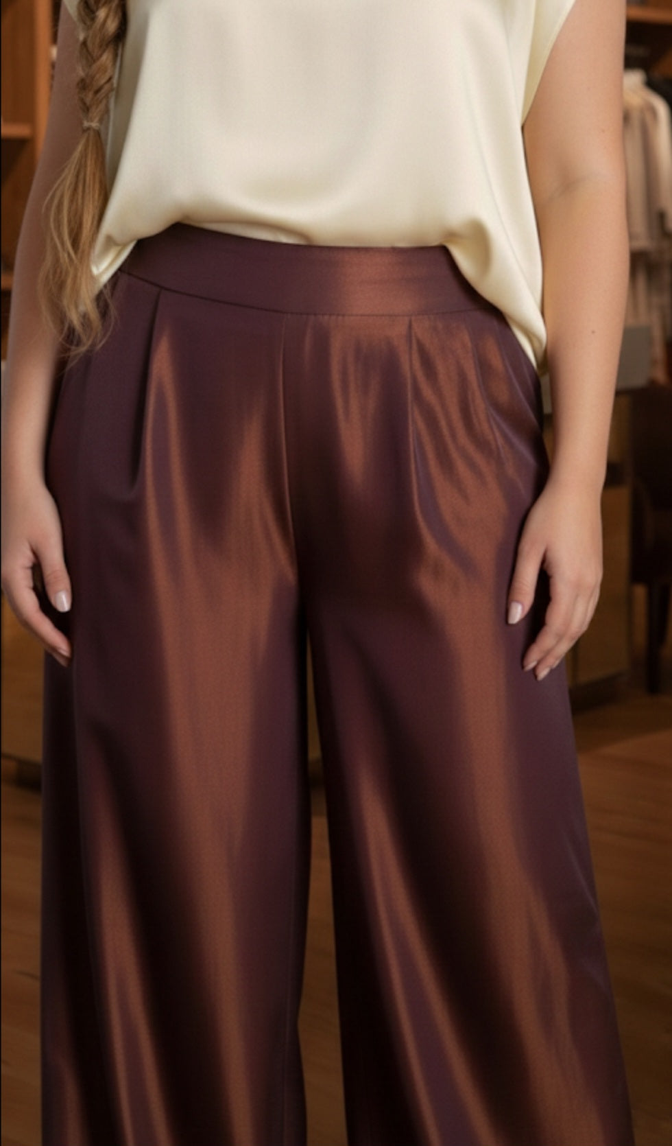 Mulberry silk Wide-leg pants