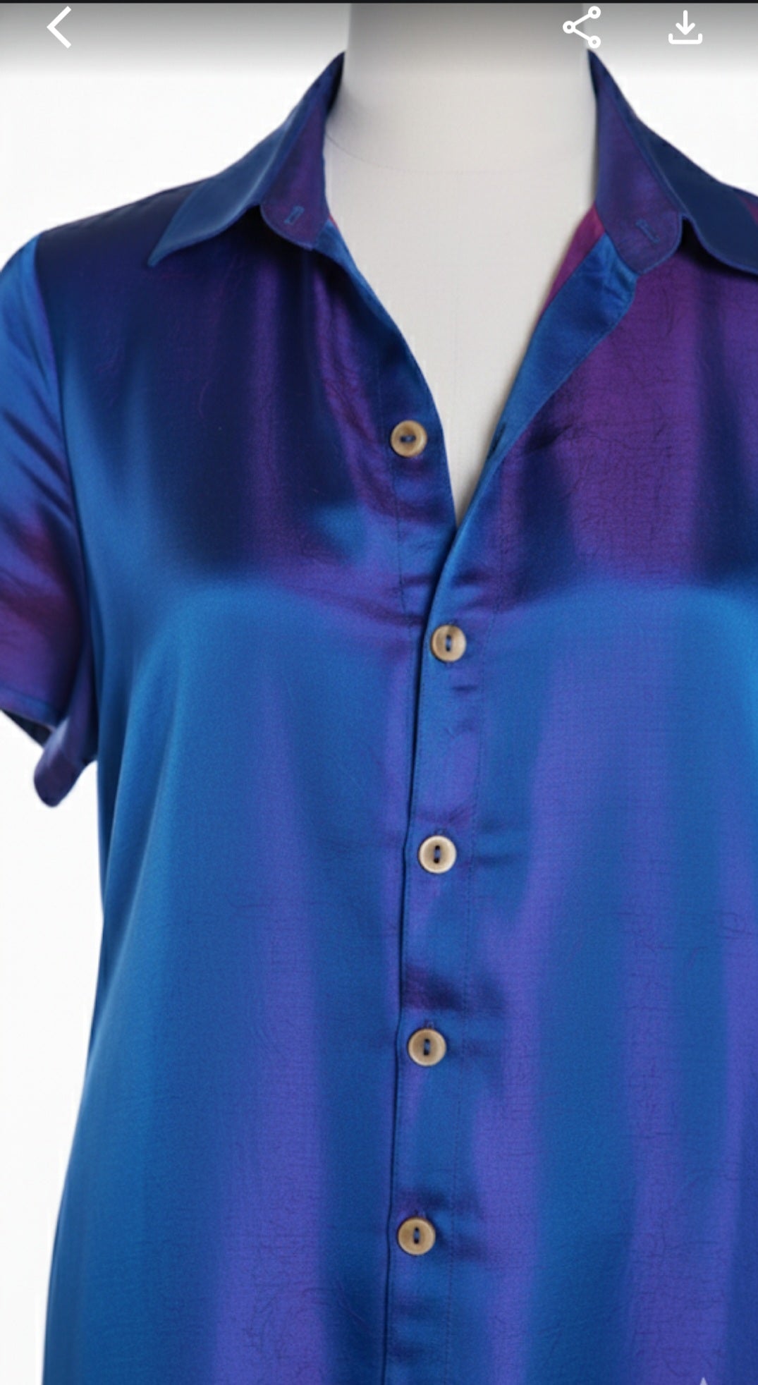 The Iridescent Blue-Violet Silk Shirt Dress  AD-004