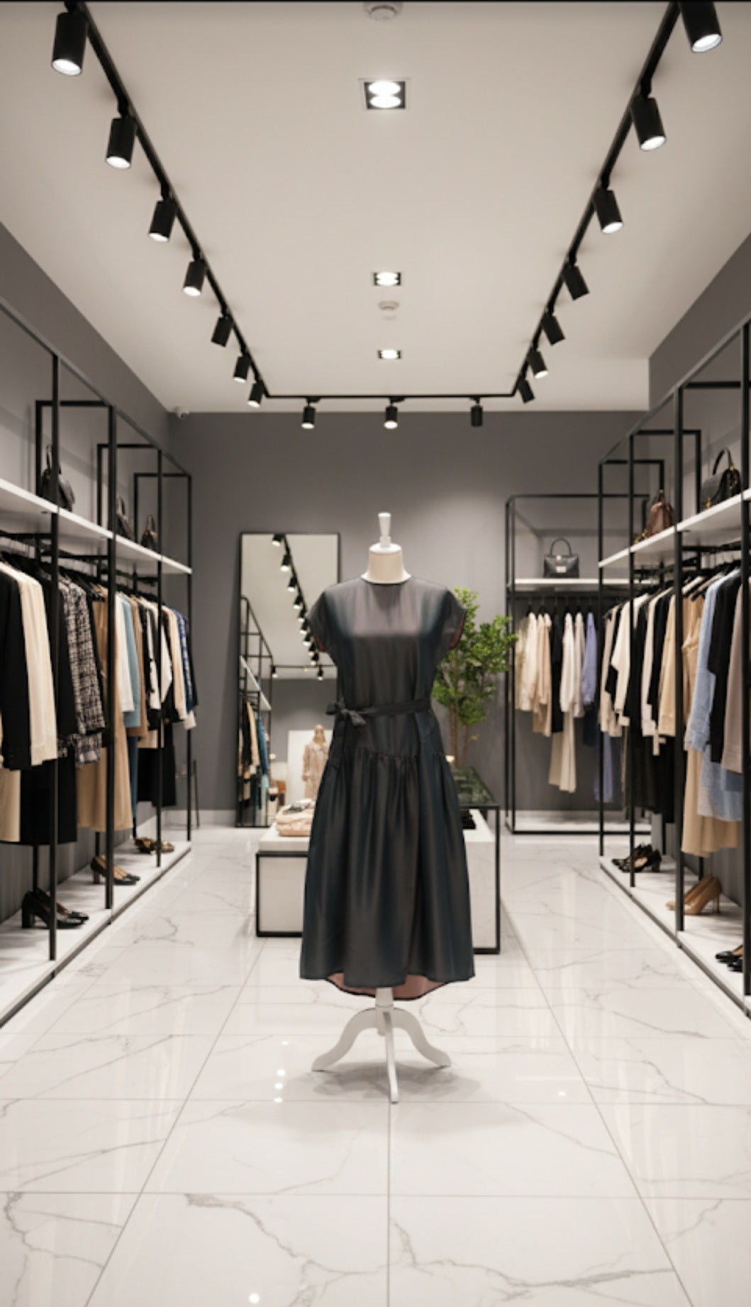 Iridescent Teal & Plum Silk Drop-Waist Dress with Sash AD-001